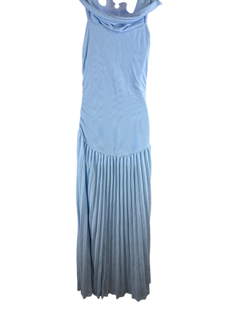 Lioness Field Of Dreams Maxi Dress Soft Blue Off Shoulder Pleated Medium Flaw — image 7 of 8